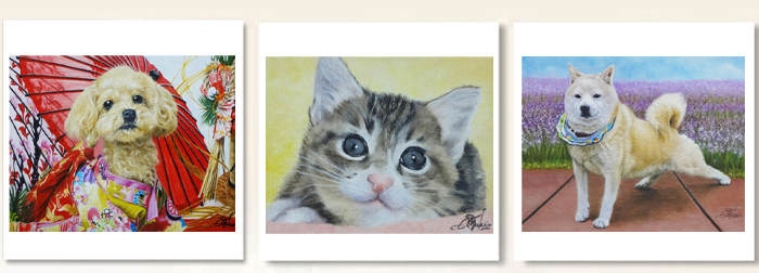 油絵ペット肖像画
